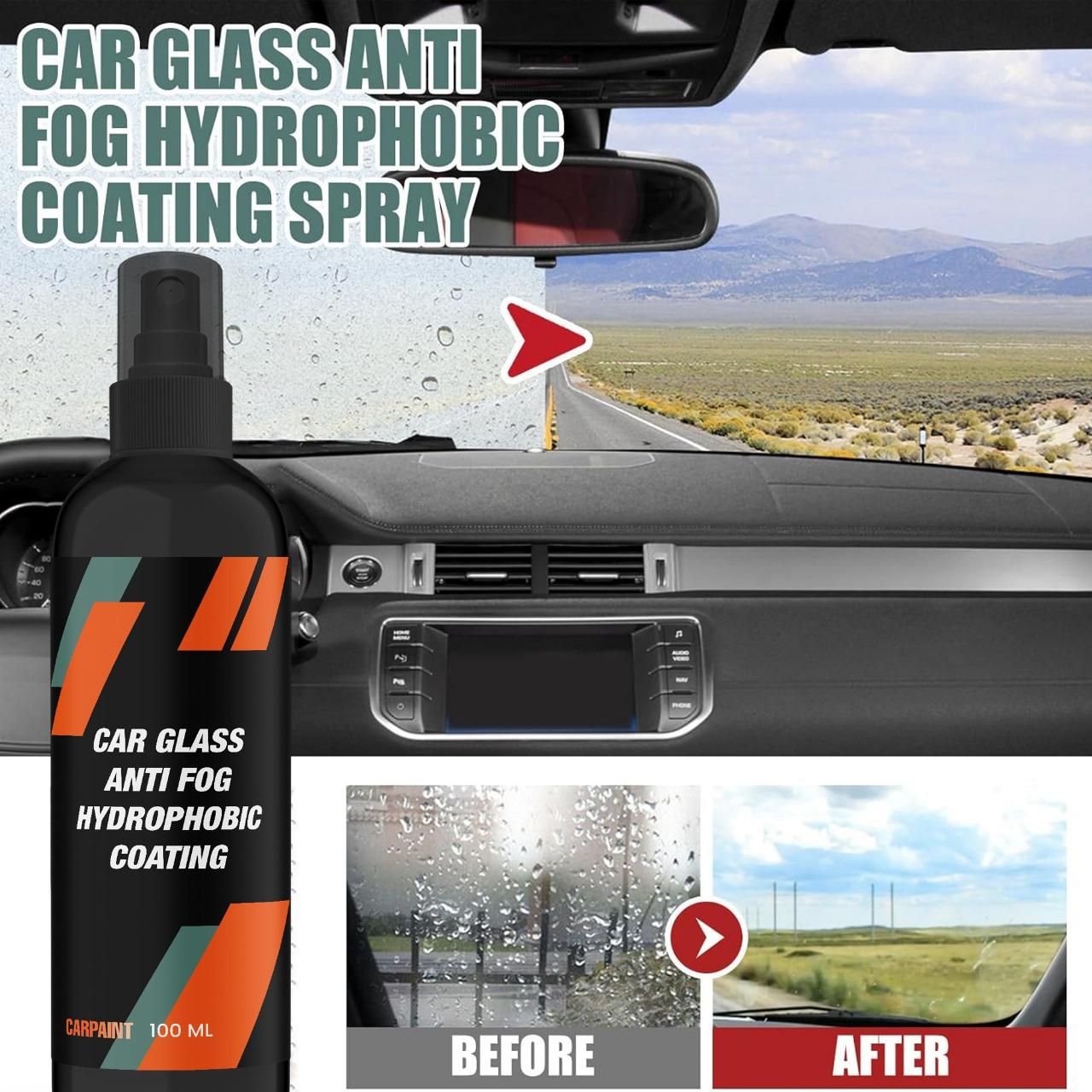 Car Glass Anti- Fog Hydrophobic Coating 100ML (Pack of 2) ⭐⭐⭐⭐⭐(4.9/5) (10000+ Verified Reviews)