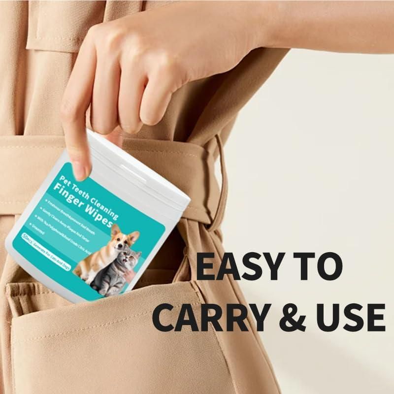 Disposable Dental Finger Wipes For Pets (50 Pcs) ⭐⭐⭐⭐⭐(4.9/5) (10000+ Verified Reviews)