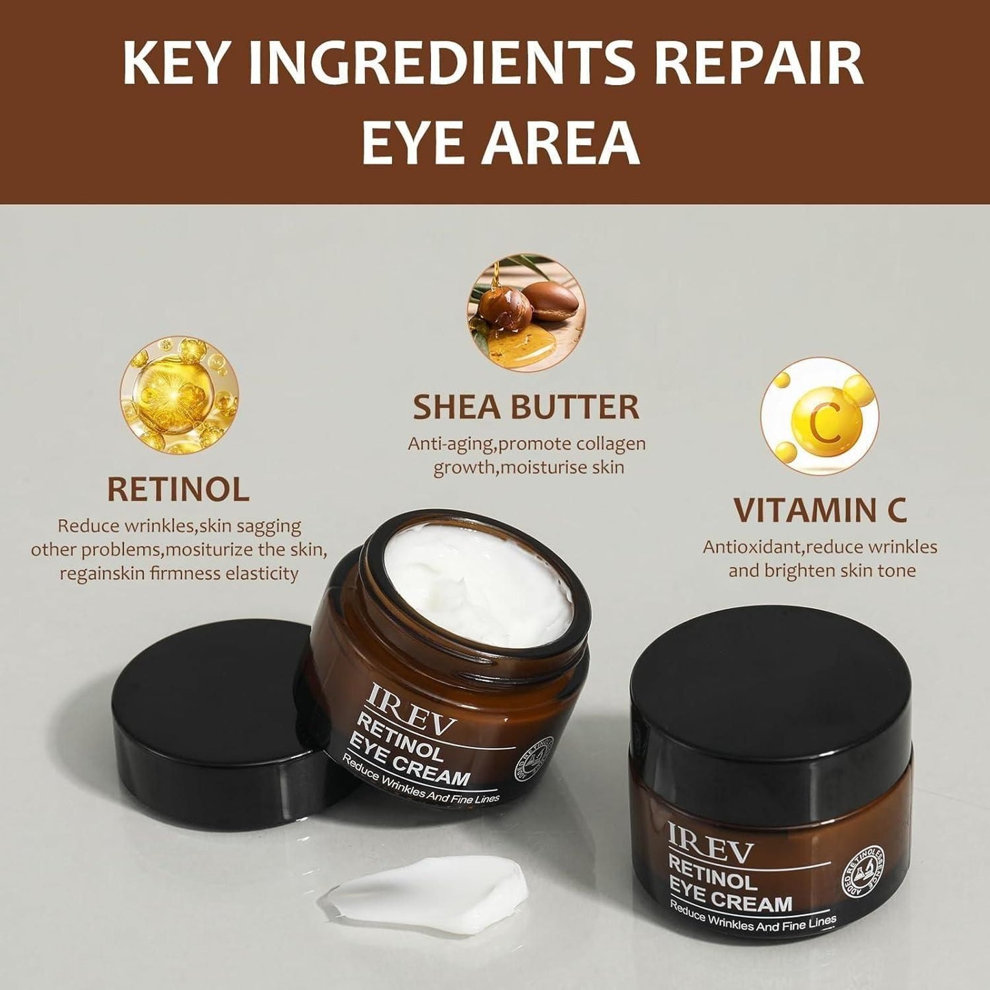 IREV- Retinol Eye Cream 30 ml Each (Pack of 2)⭐⭐⭐⭐⭐(4.9/5) (10000+ Verified Reviews)