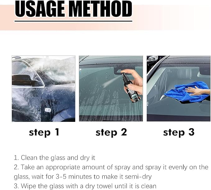 Car Glass Anti- Fog Hydrophobic Coating 100ML (Pack of 2) ⭐⭐⭐⭐⭐(4.9/5) (10000+ Verified Reviews)