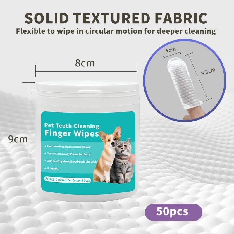 Disposable Dental Finger Wipes For Pets (50 Pcs) ⭐⭐⭐⭐⭐(4.9/5) (10000+ Verified Reviews)