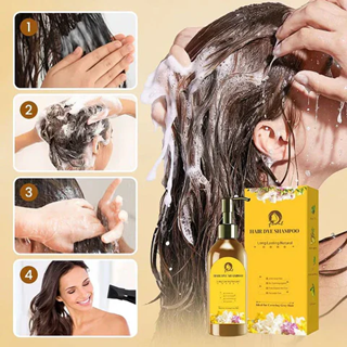 Long Lasting Natural Hair Dye Shampoo 100ML 🔥 Buy 1 Get 1 Free🔥 ⭐⭐⭐⭐⭐(4.9/5) (10000+ Verified Reviews)