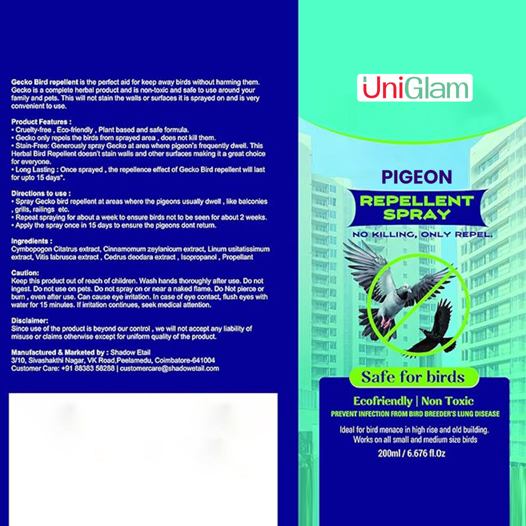 Pigeon Repellent Spray for Home & Office 200 ML (BUY 1 GET 1 Free)⭐⭐⭐⭐⭐(4.9/5) (10000+ Verified Reviews)