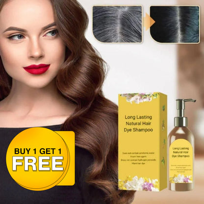 Long Lasting Natural Hair Dye Shampoo 100ML 🔥 Buy 1 Get 1 Free🔥 ⭐⭐⭐⭐⭐(4.9/5) (10000+ Verified Reviews)