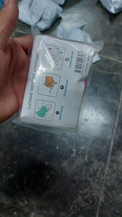 FULLY Reusable Wallet Rain Card Rain Coat for Adults ( Multicolour)