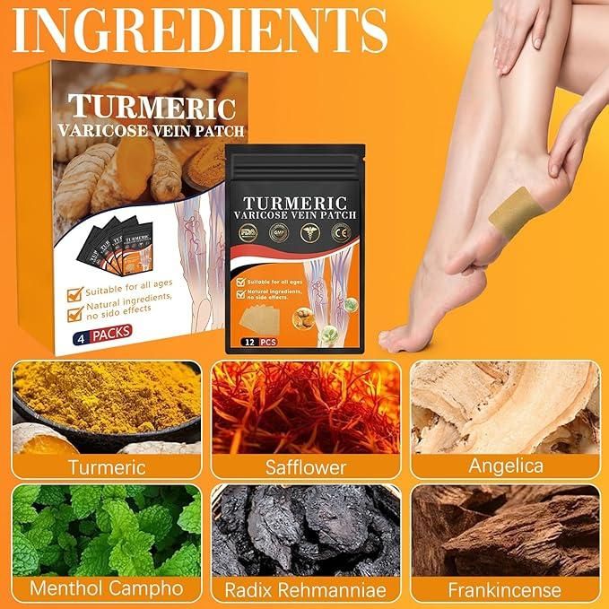 Instant Relief Varicose Vein Turmeric V Patch  ( 10 psc ) ⭐⭐⭐⭐⭐(4.9/5) (10000+ Verified Reviews)