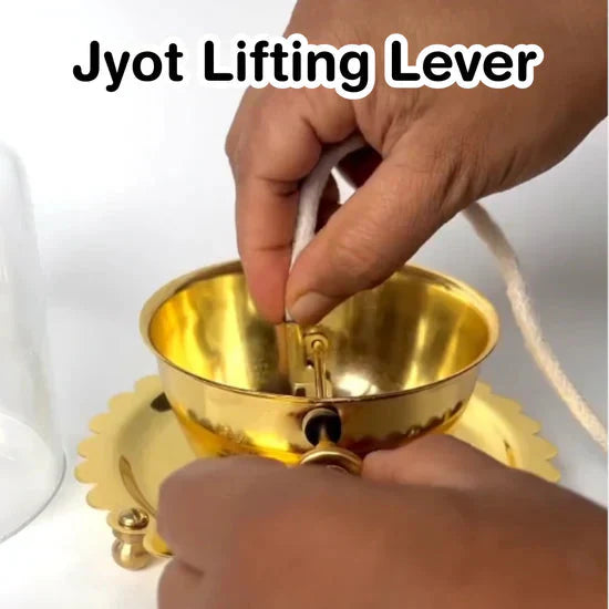Shree Akhand Jyot Diya & Cover - 100% Brass (पीतल) (⭐⭐⭐⭐⭐ (4.9/5) RATED BY 10,000+ CUSTOMERS)