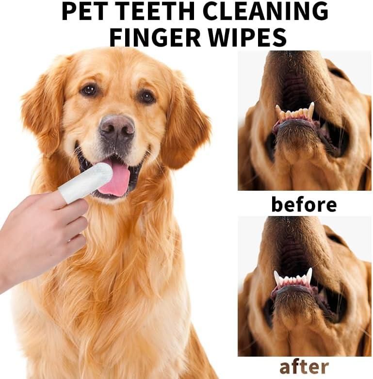 Disposable Dental Finger Wipes For Pets (50 Pcs) ⭐⭐⭐⭐⭐(4.9/5) (10000+ Verified Reviews)