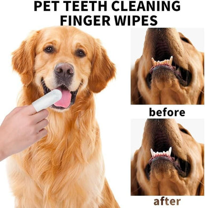 Disposable Dental Finger Wipes For Pets (50 Pcs) ⭐⭐⭐⭐⭐(4.9/5) (10000+ Verified Reviews)