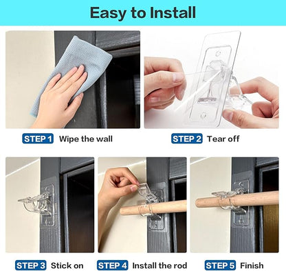 Rods Clips Hook Self Adhesive Pack of 6
