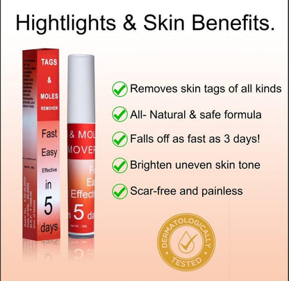 Advanced Skin Tag & Mole Remover - Professional Strength Treatment (Buy 1 Get 1 Free)