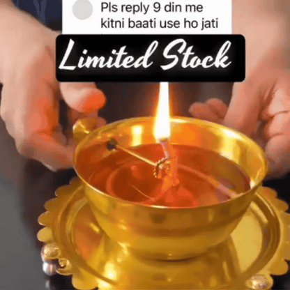 Shree Akhand Jyot Diya & Cover - 100% Brass (पीतल) (⭐⭐⭐⭐⭐ (4.9/5) RATED BY 10,000+ CUSTOMERS)