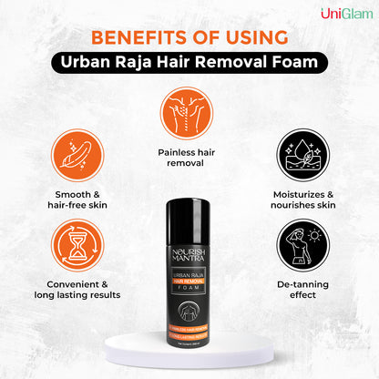 Urban Raja Hair Removal Foam (Buy 1 Get 1 Free)⭐⭐⭐⭐⭐(4.9/5) (10000+ Verified Reviews)