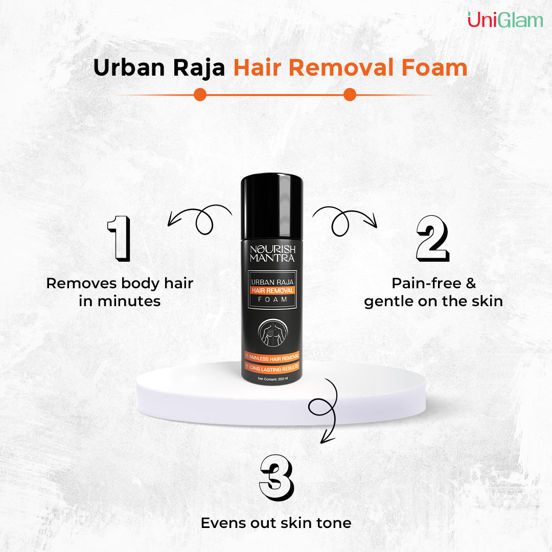 Urban Raja Hair Removal Foam (Buy 1 Get 1 Free)⭐⭐⭐⭐⭐(4.9/5) (10000+ Verified Reviews)