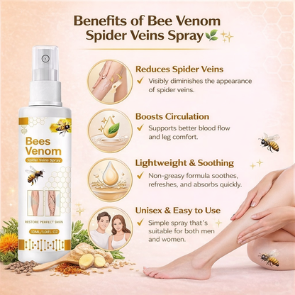 Bee Venom Spider Veins Spray (Buy 🔥1 Get 1 Free 🔥)⭐⭐⭐⭐⭐(4.9/5 Verified Reviews)