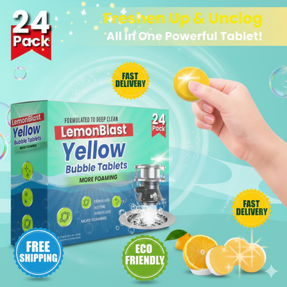 LemonBlast Yellow Bubble Tablets (24pc) ⭐⭐⭐⭐⭐(4.9 Verified Reviews)
