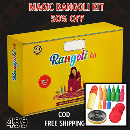 Rangoli Making Kit Includes Magic Tool (4 inch) Random Design (⭐⭐⭐⭐⭐ (4.9/5) RATED BY 10,000+ CUSTOMERS)