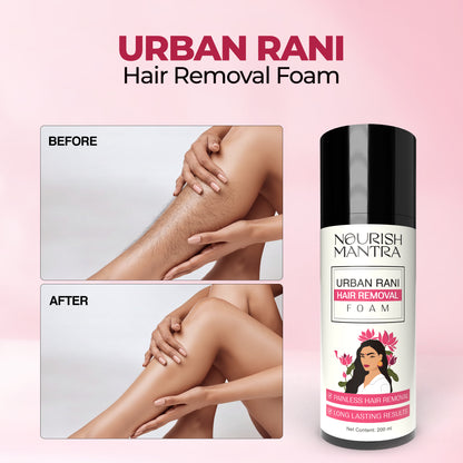 Urban rani hair removal foam 200 ml (⭐⭐⭐⭐⭐ (4.9/5) RATED BY 1,000+ CUSTOMERS)