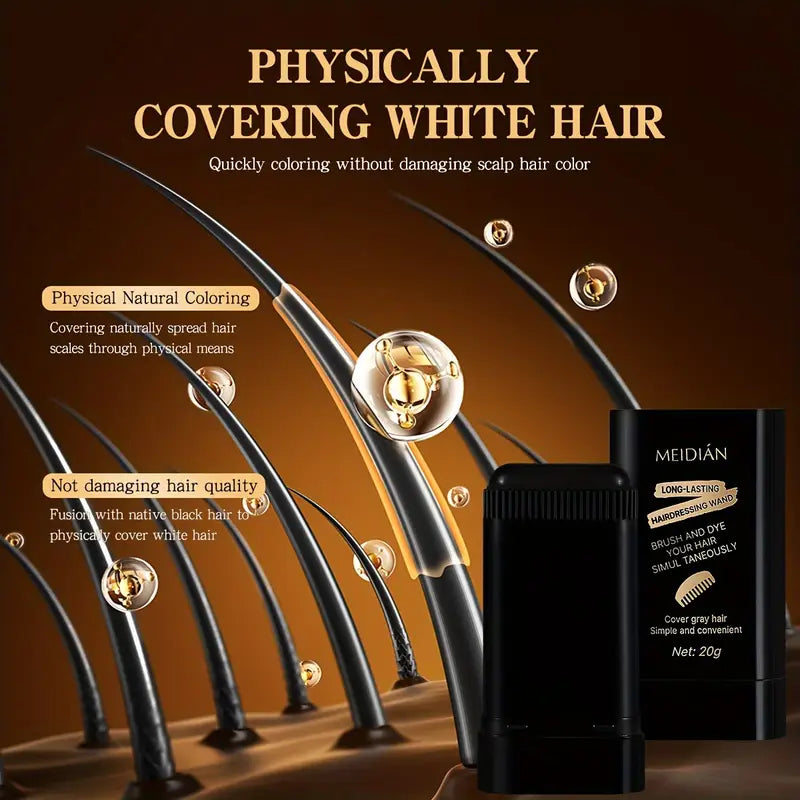White Hair Covering Stick Black (D) ⭐⭐⭐⭐⭐(4.9 Verified Reviews)