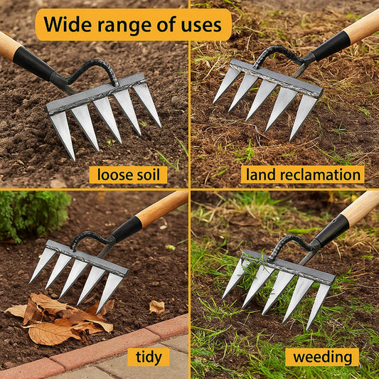 5 Teeth Carbon Steel Garden Weeding ⭐⭐⭐⭐⭐(4.9/5) (10000+ Verified Reviews)