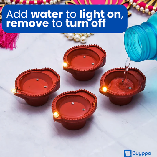 LED Light Water Sensor Diyas Plastic with, Ambient Lights, (Pack of 6/12/18/24) ⭐⭐⭐⭐⭐(4.9/5) (10000+ Verified Reviews)