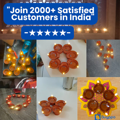 LED Light Water Sensor Diyas Plastic with, Ambient Lights, (Pack of 6/12/18/24) ⭐⭐⭐⭐⭐(4.9/5) (10000+ Verified Reviews)