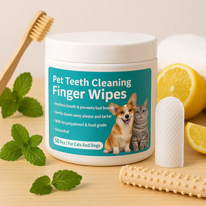 Disposable Dental Finger Wipes For Pets (50 Pcs) ⭐⭐⭐⭐⭐(4.9/5) (10000+ Verified Reviews)