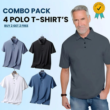 🔥Solid Half Sleeves Mens Polo T-Shirt( Pack Of 4)⭐⭐⭐⭐⭐(4.9/5) (10000+ Verified Reviews)