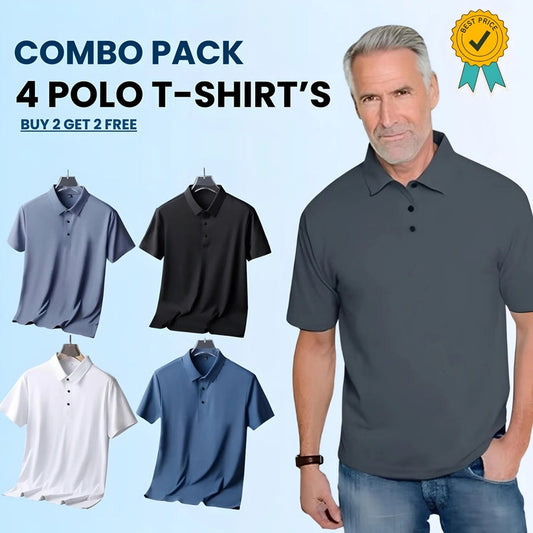 🔥Solid Half Sleeves Mens Polo T-Shirt( Pack Of 4)⭐⭐⭐⭐⭐(4.9/5) (10000+ Verified Reviews)